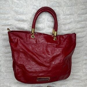 Marc By Marc Jacobs Cherry Red Tote with Gold Accents‎